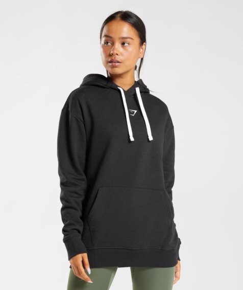 Women's Gymshark Fraction Hoodie Black | NZ 9JTQER